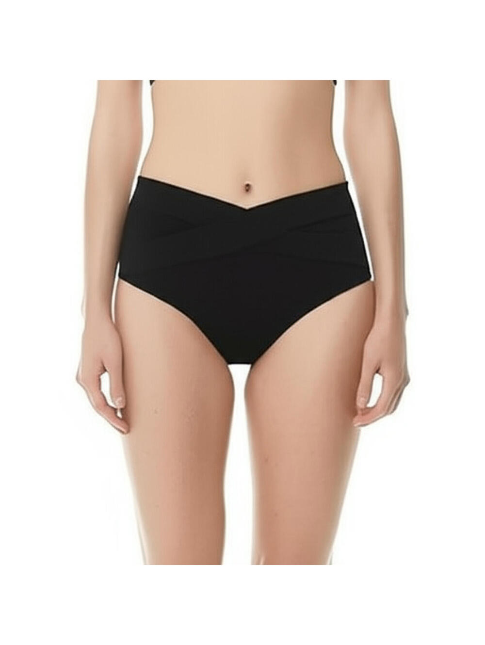 NWT FABLETICS Womens Size L Black High Waisted Criss Cross Bikini Bottom
